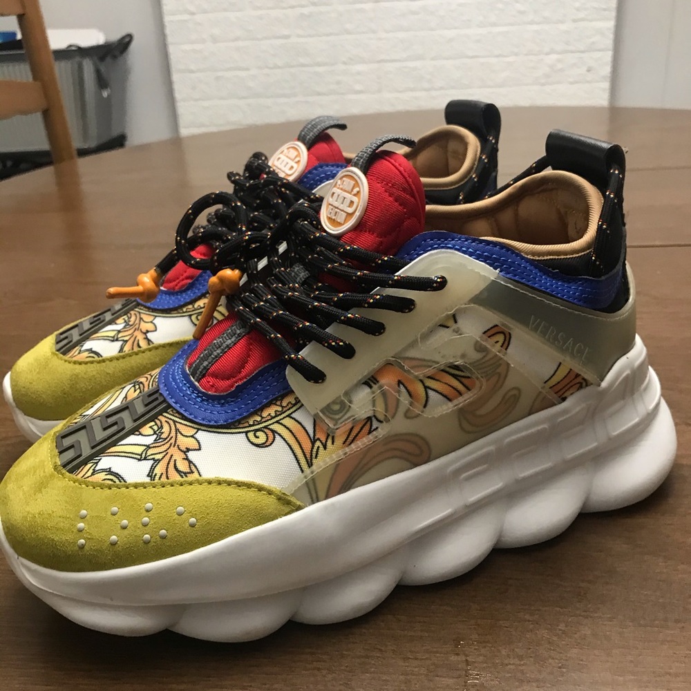 Versace Men’s Blue Chain Reaction Sneakers